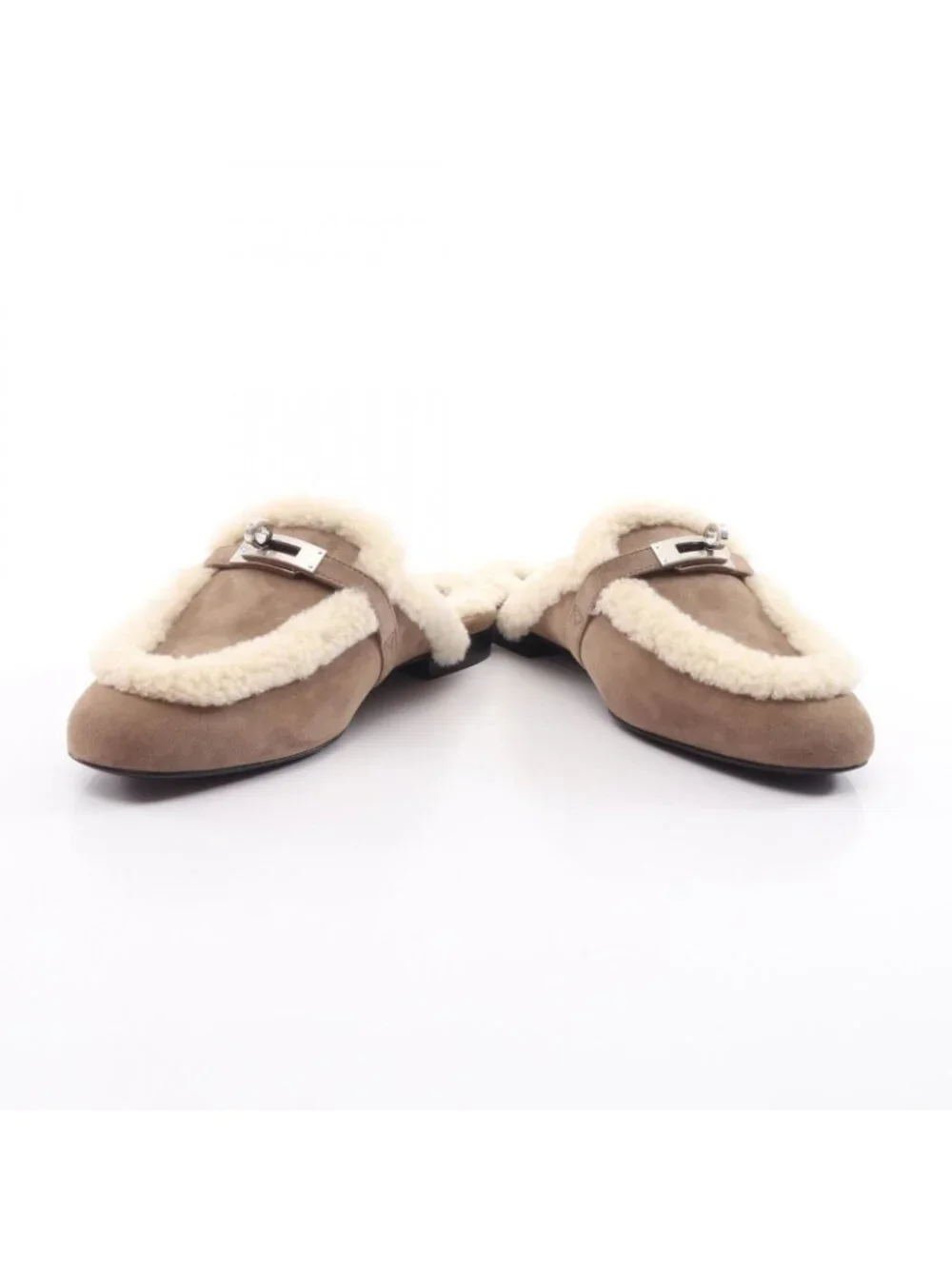 Hermes Sandals Oz Kelly Buckle Etoupe Ecru